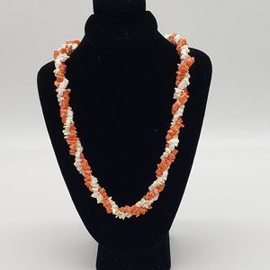 Vintage orange and white necklace